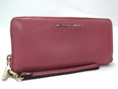 MICHAEL KORS マイケルコース レザー ラウンドファスナー 長財布 ウォレット 小銭入れ 札入れ レディース ピンク系 DI0442