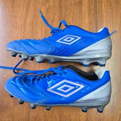 なか様専用　天然皮革　アンブロサッカースパイク　アクセレイターKL黒＆WIDE青 HG 26.5　2点セット　ブルー　中古品　箱なし