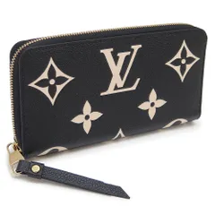 【訳あり】 ルイヴィトン 長財布 レディース ジッピー・ウォレット ラウンドファスナー モノグラム・アンプランド レザー ブラック＋ベージュ LOUIS VUITTON M80481 (ec)