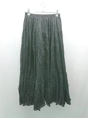 ◇ babylone ティアード ウエストゴム カジュアル ガーリー ロング丈 フレア スカート サイズ38 ブラック レディース E  【1308290059357】