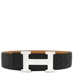 HERMES 希少オーストリッチベルト　シェーヌダンクル　ブラック　◯O刻印 HERMES 希少オーストリッチベルトシェーヌダンクルブラック◯O刻印
