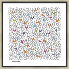 絵画 ハーディー「ストロンガー トゥゲザー」 羊 ひつじ かわいい おしゃれ 壁掛け 額付き ギフト 3Lサイズ