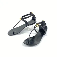 VICINI　ヴィッチーニ　アンクルストラップサンダル　レザーフラットサンダル　サイズ37　イタリア製　LEATHER　ANKLE　STRAP　SANDAL　ブラック