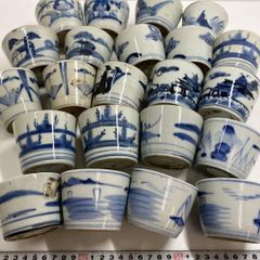 【現状品】伊万里焼 染付 牡丹 唐草 蕎麦猪口 アンティーク レトロ20個 現状品】伊万里焼 染付 牡丹 唐草 蕎麦猪口 アンティーク レトロ20個