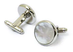【在庫処分】お父様 モーニング ウエディング 結婚式 白蝶貝 定番 カフスボタン タキシードステーション