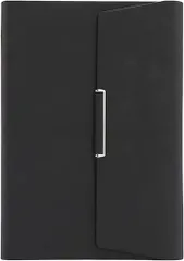 ENN LLC システム手帳 A5 薄型 6穴リング リフィル付き ノート PUレザー 三つ折り( ブラック)