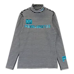 サイズ：1 PEARLY GATES パーリーゲイツ  ハイネック 長袖 インナーTシャツ ボーダー柄 ブラック系 [240101365316]# ゴルフウェア レディース ストスト