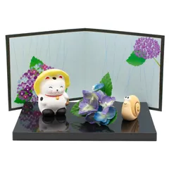 【特価商品】玄関飾り 部屋飾り 梅雨げしき 置物 6月 」 ミニ 日本の歳時シリーズ 「 コンパクト 飾り 卓上 日本製 オブジェ インテリア 18706 置き物 萬古焼