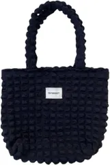 ideastore トートバッグ ポップコーンバッグ キルティングバッグ レディース ショルダーバッグ(ブラック,  32cm x 40cm x 14cm)