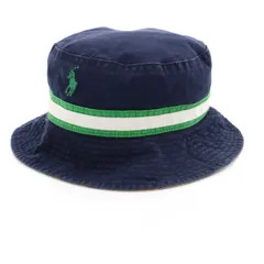 RALPH LAUREN ラルフローレン リバーシブル バケット ハット ネイビー 帽子 キッズ 古着