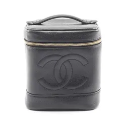 シャネル CHANEL ハンドバッグ ココマーク A01998 ブラック レザー バニティバッグ レディース Used B