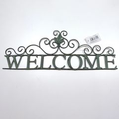 ミニ Wall Deco  ウェルカム Leaf マーク　アイアン　看板　サイン　送料無料　welcome　プレート