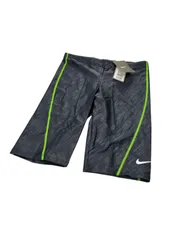 ナイキ◆メンズ 水泳 フィットネス水着 エンボスカラーステッチ ロングスパッツ ネイビー×イエロー