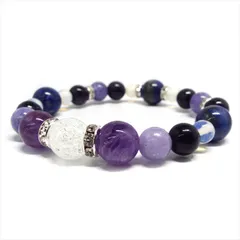 天然石 アメジスト ラピスラズリ アクアマリン デザインブレスレット 『天然石のお店アクアストーンズ』