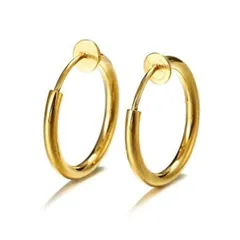 【新着商品】スプリング バネ式 ユニセックス 挟むだけ メンズ メンズ レディース リング フープ 簡単 セット 2個 両耳 細フープ 装着 イヤリング イヤーカフ フェイクピアス [ALOHAMONI]