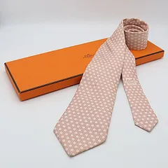 良品 箱付き エルメス ネクタイ 総柄 シルク100％ 2000000 NSK MTM