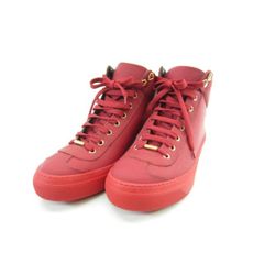 JIMMY CHOO ジミーチュウ レザー ハイカット スニーカー 赤 SIZE:40.5 ∠UP3294