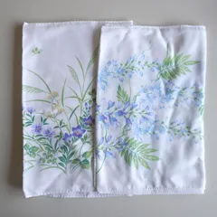 ガーゼ手ぬぐい　2枚セット　花柄（藤・桔梗）のサムネイル
