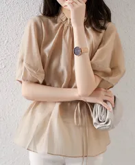 レディース トップス ブラウス フレアブラウス お洒落 大人 人気 春夏 Ｍ