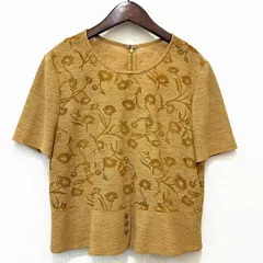 #snc レリアン Leilian カットソー 13+ 辛子色 半袖 柄 バックジップ 大きいサイズ レディース [956653]のサムネイル