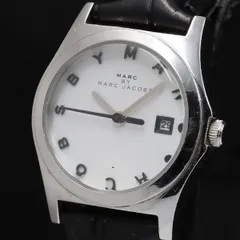 稼働 マークバイマークジェイコブス MBM9004 デイト ラウンド QZ ホワイト文字盤 レディース腕時計 TKD 2000000 NSK