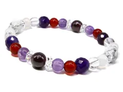 「美魔女」 恋愛運 ガーネット アメジスト パワーストーン ブレスレット レディース 天然石 数珠 アクセサリー
