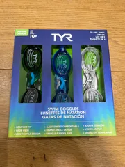 【新品未使用】子供用① TYR スイミングゴーグル 3個セット交換用ストラップ付（外箱無）