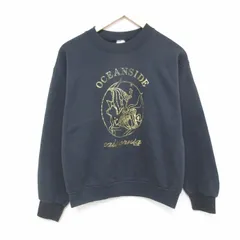 M/古着 フルーツオブザルーム 長袖 スウェット メンズ 90s 魚 クルーネック 黒 ブラック 25apr14 中古 スエット トレーナー トップス