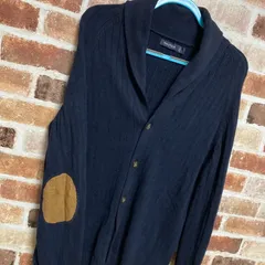 古着 US 90`s【NAUTICA】ノーティカ　メンズ 　紳士服　カーディガン　トップス　ニット　セーター　アウター　コットン100%　ネイビー　ロゴ　オシャレ　シンプル