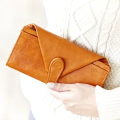 長財布 ロングウォレット 革財布 本革 牛革 ブラウン(キャメル) ギャルソン型 小銭入れ さいふ サイフ 女性 レディース 男性 メンズ ユニセックス かわいい おしゃれ シンプル 使い易い 人気 おすすめ 送料無料  母の日  【QSM-100】【P10】