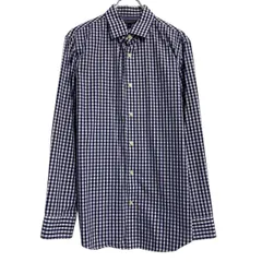 BANANA REPUBLIC 長袖 チェックシャツ M ネイビー バナナリパブリック カジュアル 古着卸 アメリカ仕入 a612-7462のサムネイル