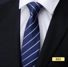《期間限定》ワンタッチネクタイ 結ばないネクタイ ジッパー式ネクタイ ストライプ