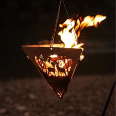 大人気　Pedoleco ミニアウトドア焚き火台 折り畳み式 ステンレス製 ヘラジカ模様 収納バッグ付き 焚火台 軽量 組み立て簡単 高耐久性/高温耐性