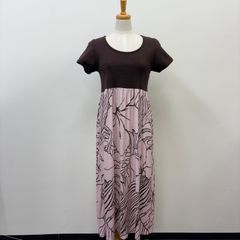 フラダンス　ダンス衣装　Lahaina　ワンピース　ドレス　ムームー　茶色　ブラウン