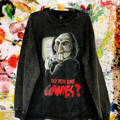 ソウ SAW メンズ ロンＴ 長袖 ケミカルウォッシュ 黒 XL XXL  新品 新品未使用 レトロ 個性的 奇抜 一点物  オーバーサイズ ゆるだぼ  ヴィンテージリプリント リプリント 古着ファッション 古着コーデ ヴィンテージ 高円寺 渋谷 下北