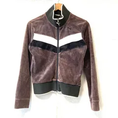 (^w^)b PUMA プーマ ジップアップ ベロア トラックジャケット ジャージ 長袖 トップス スポーティ 可愛い お洒落 かっこいい 秋冬 光沢感 ロゴ刺繍 ブラウン 茶系 レディース 女性 サイズ M