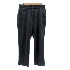 ビームスハート BEAMS HEART テーパードパンツ ロング丈 ウール L チャコールグレー /HO34