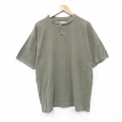 XL/古着 半袖 Tシャツ メンズ 無地 大きいサイズ コットン クルーネック 薄緑 グリーン 25aug25 中古