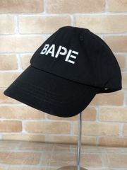 【中古】 A BATHING APE アベイシングエイプ ロゴ キャップ 帽子 ブラック F 111432078