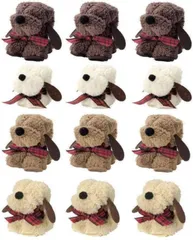 新品 【12個セット】わんちゃん 犬 モチーフ ハンカチタオル ミニタオル ハンドタオル 個別包装 もこもこふわふわ プチギフト 粗品 景品 まとめ買い セット販売