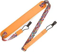 Ｕｃｃｅｌｌｉｎｏ ウクレレ ストラップ 穴あけ不要 ダブルフック 安定感あり ホール取り付けタイプ(イエロー)