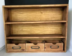 アンティーク調　飾り棚　オークカラー