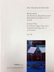メンデルスゾーン 演奏会用小品  第2番 ニ短調 作品114 (クラリネット,バセットホルン,ピアノ) 輸入楽譜 Mendelssohn konzertstuck 洋書