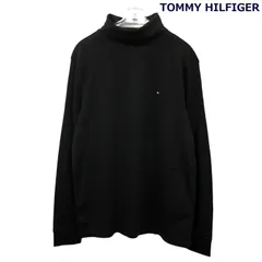 新品 トミーヒルフィガー ハイネック モック タートル カットソー トップス 黒 ブラック TOMMY HILFIGER USAモデル ゴルフにも