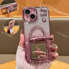 韓国♡高級感 キラキラ 鏡付き スタンド レンズカバー iphone16 ケース