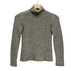 GIORGIO ARMANI - GIORGIOARMANI(ジョルジオアルマーニ) 長袖セーター サイズ38 S レディース - 黒×アイボリー カシミヤ/総柄/タートルネック GIORGIO ARMANI - GIORGIOARMANI(ジョルジオアルマーニ) 長袖