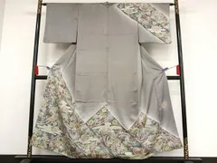 平和屋着物●訪問着　作家物　征山　絞り　辻が花　暈し染め　金通し地　正絹　逸品　AABA2517np