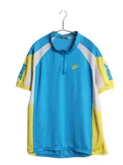 【お得なクーポン配布中!】 90s 初期 銀タグ ナイキ プルオーバー 半袖 サイクル ジャージ メンズ L / オールド スウッシュ サイクリング ウェア ハーフジップ 自転車