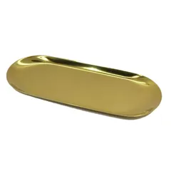 キャッシュトレイ 無地 小物収納 ステンレストレイ 小物置き コイントレイ 23cm × 9.5cm (ゴールド) 0