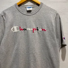 古着　L  半袖　tシャツ　グレー　champion ロゴ